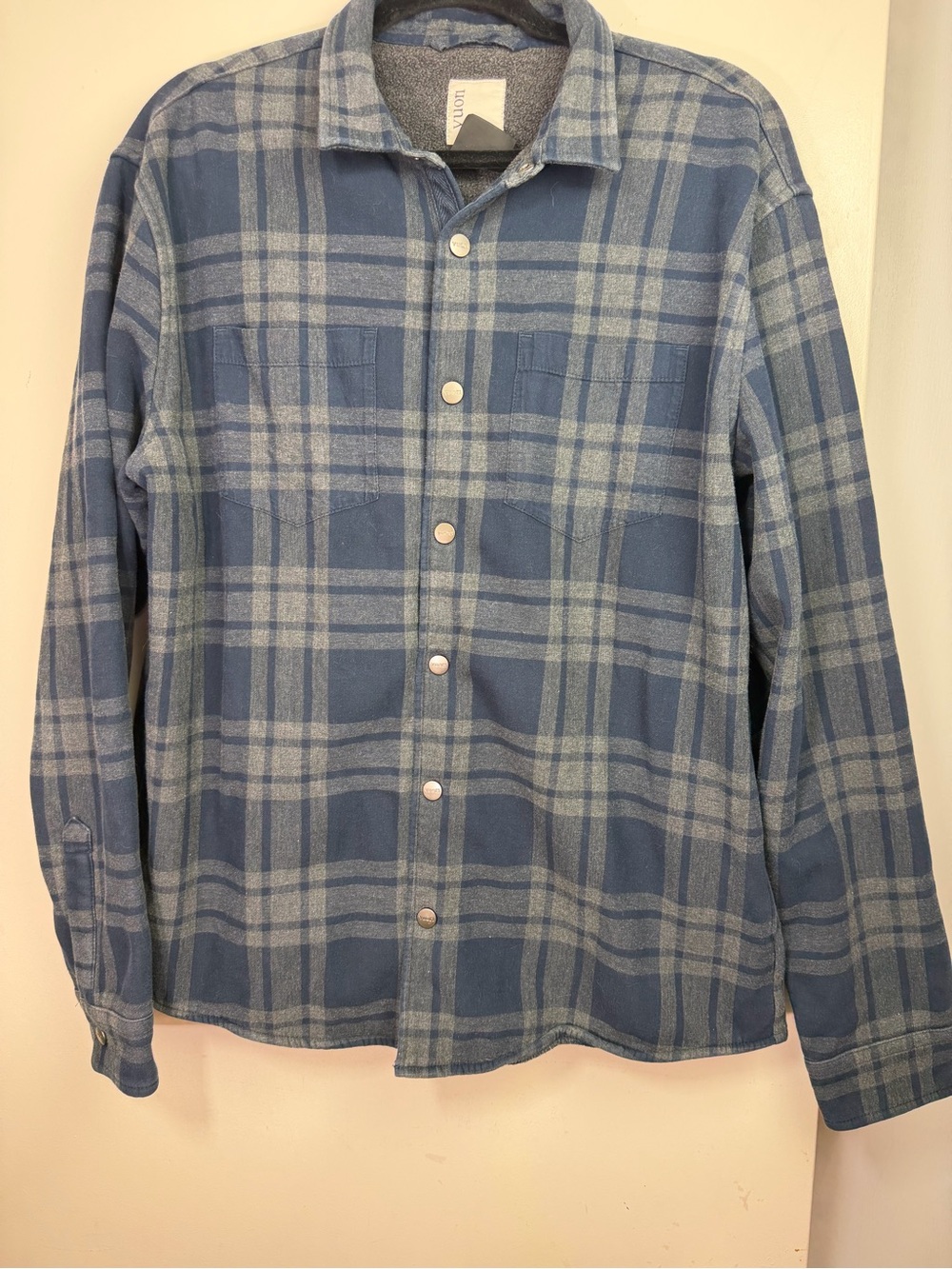 Vuori Blue & Grey Range Men’s Plaid Fleece Lined Versatile Shirt Jacket Sz XL